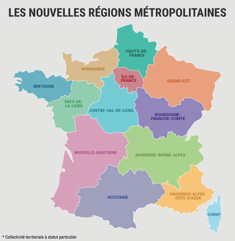 22 regions metropolitaines